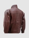 Men's Chocolate Brown Leather Bomber Jacket