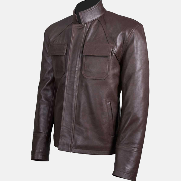 Men's Chocolate Brown Leather Biker Jacket