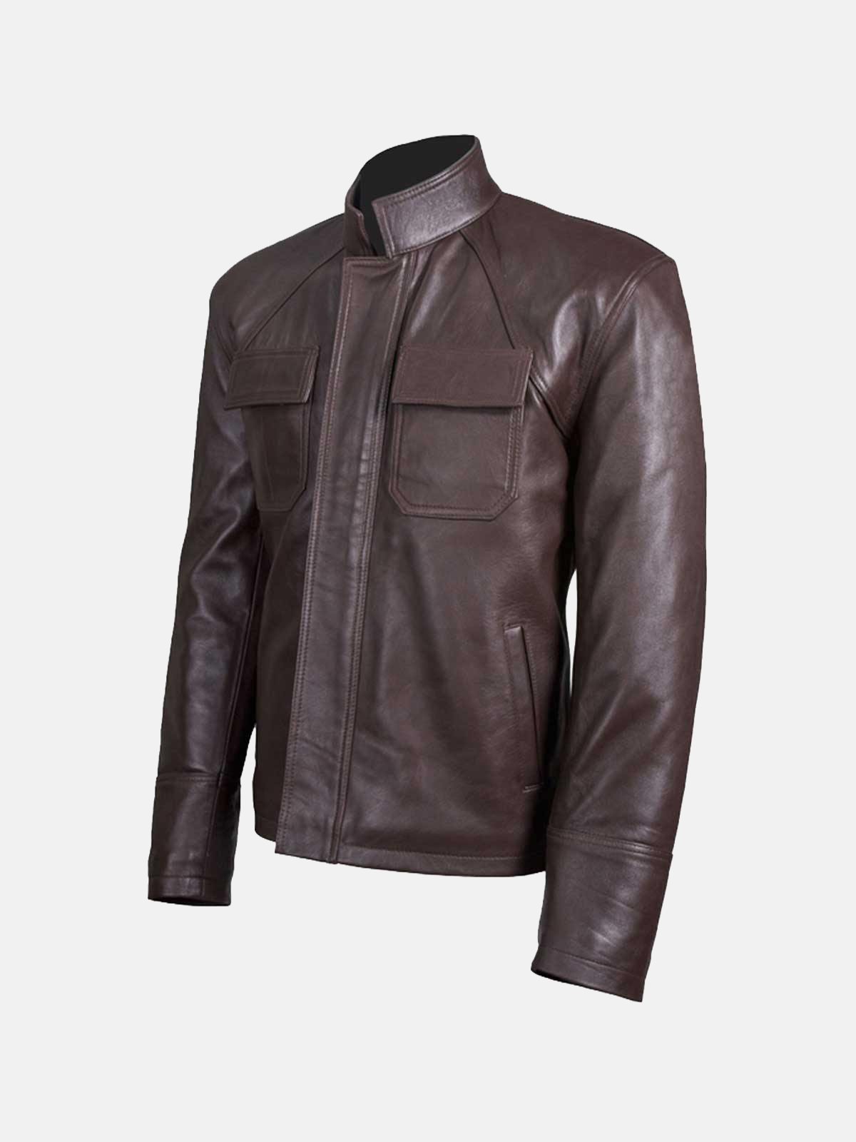 Men's Chocolate Brown Leather Biker Jacket