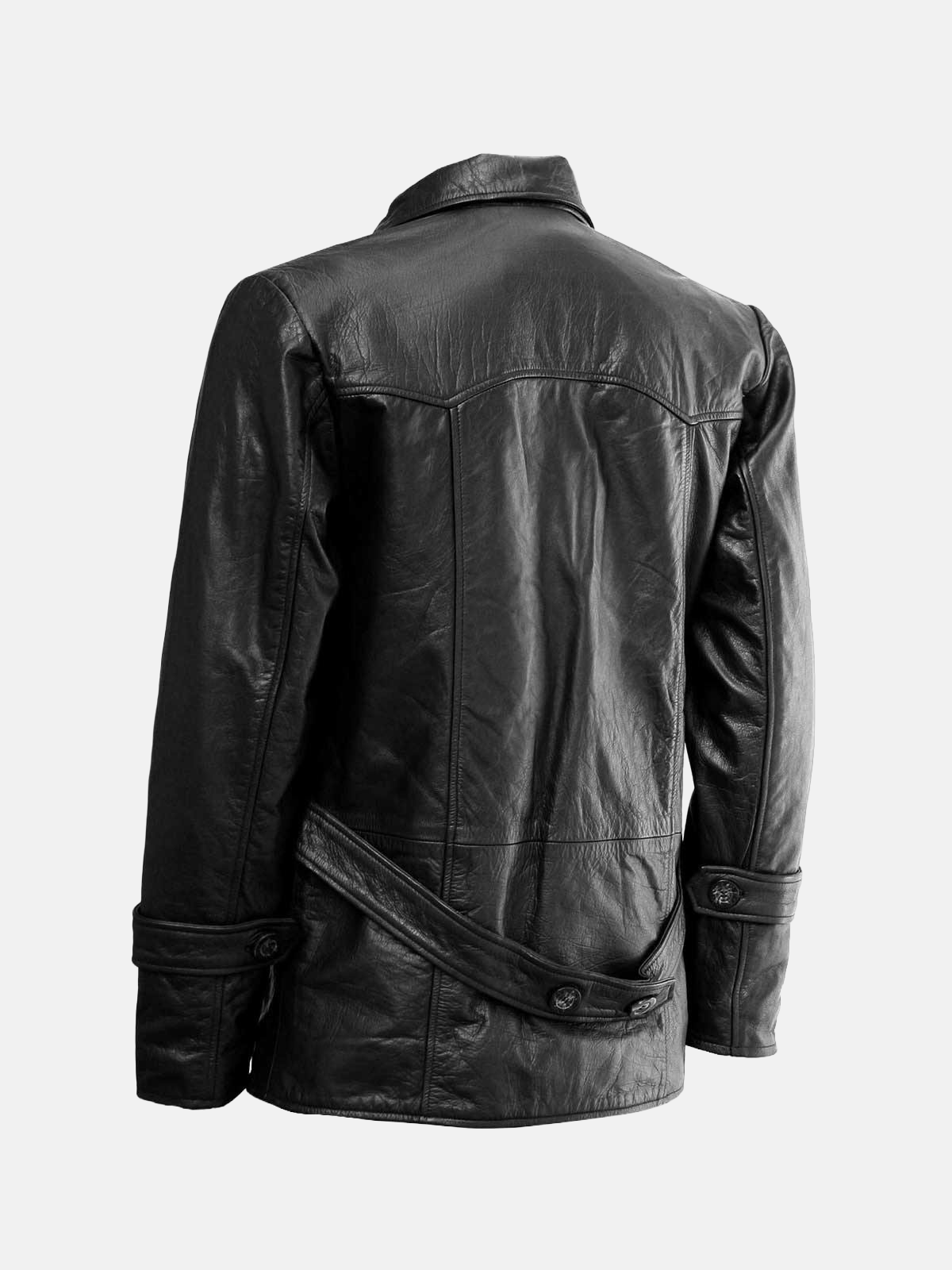 Men's Black Reefer Leather Jacket