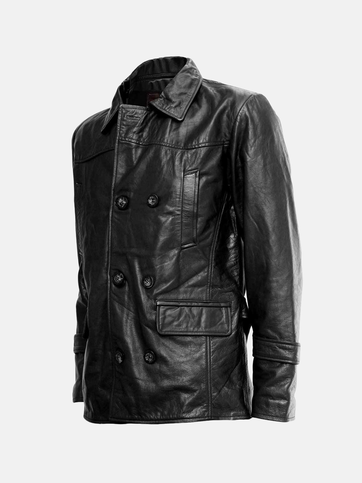 Men's Black Reefer Leather Jacket