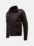 Men's Classic Biker Leather Bomber Jacket