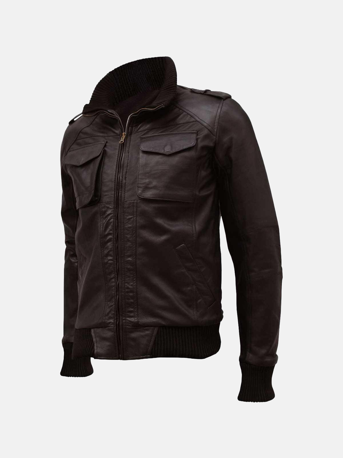 Men's Classic Biker Leather Bomber Jacket