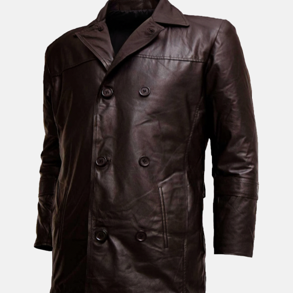 Men's Brown Leather Blazer