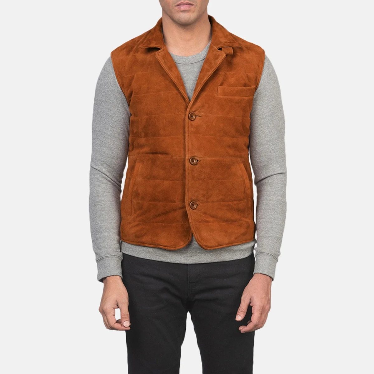 Men's Tony Brown Suede Leather Vest
