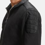 Men's Ethan Hybrid Suede Leather Bomber Jacket