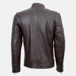 Men's Deosai Mocha Brown Cafe Racer Biker Leather Jacket