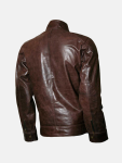 Men's Classic Distressed Brown Leather Motorcycle Jacket