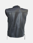 Men's Easy Wear Black Biker Leather Vest