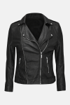 Women's Ember Black Leather Biker Jacket