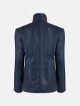 Women's High Collar Leather Jacket
