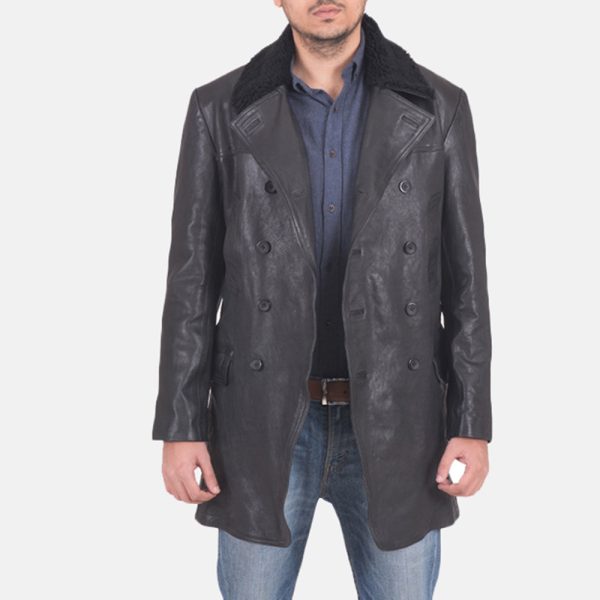 Men's Pierce Shearling Black Leather Jacket
