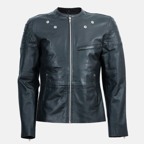 Men's Karakoram Biker Motorcycle Black Leather Jacket