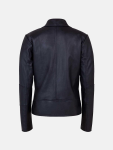 Women's Motorcycle Biker Sheepskin Black Leather Jacket