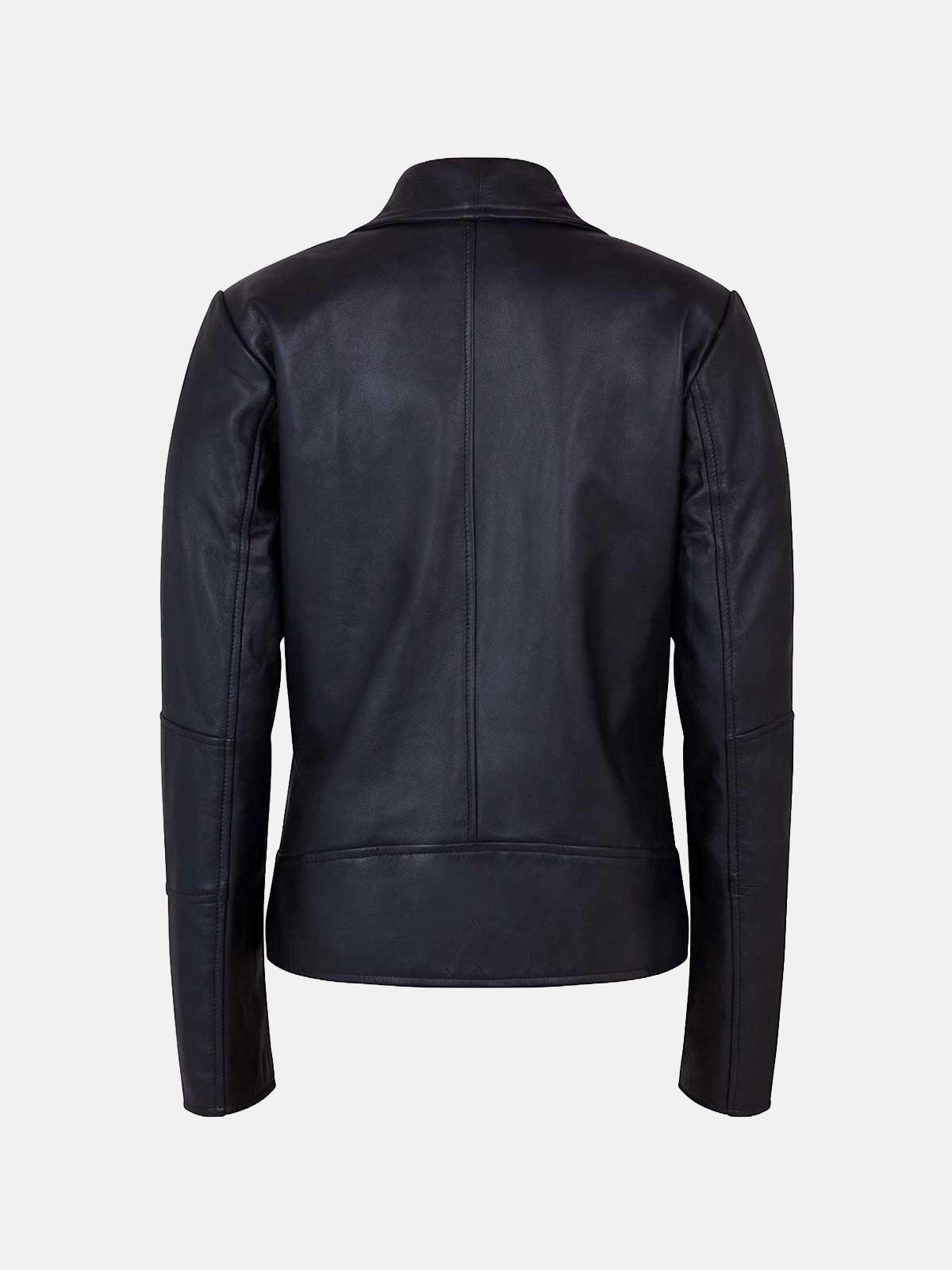 Women's Motorcycle Biker Sheepskin Black Leather Jacket