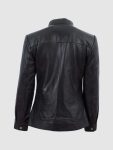 Women's Black Leather Motorcycle Jacket