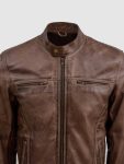 Men's Brown Leather Waxed Jacket