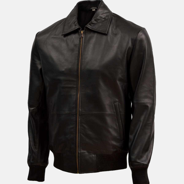 Men's Black Sheep Leather Bomber Jacket