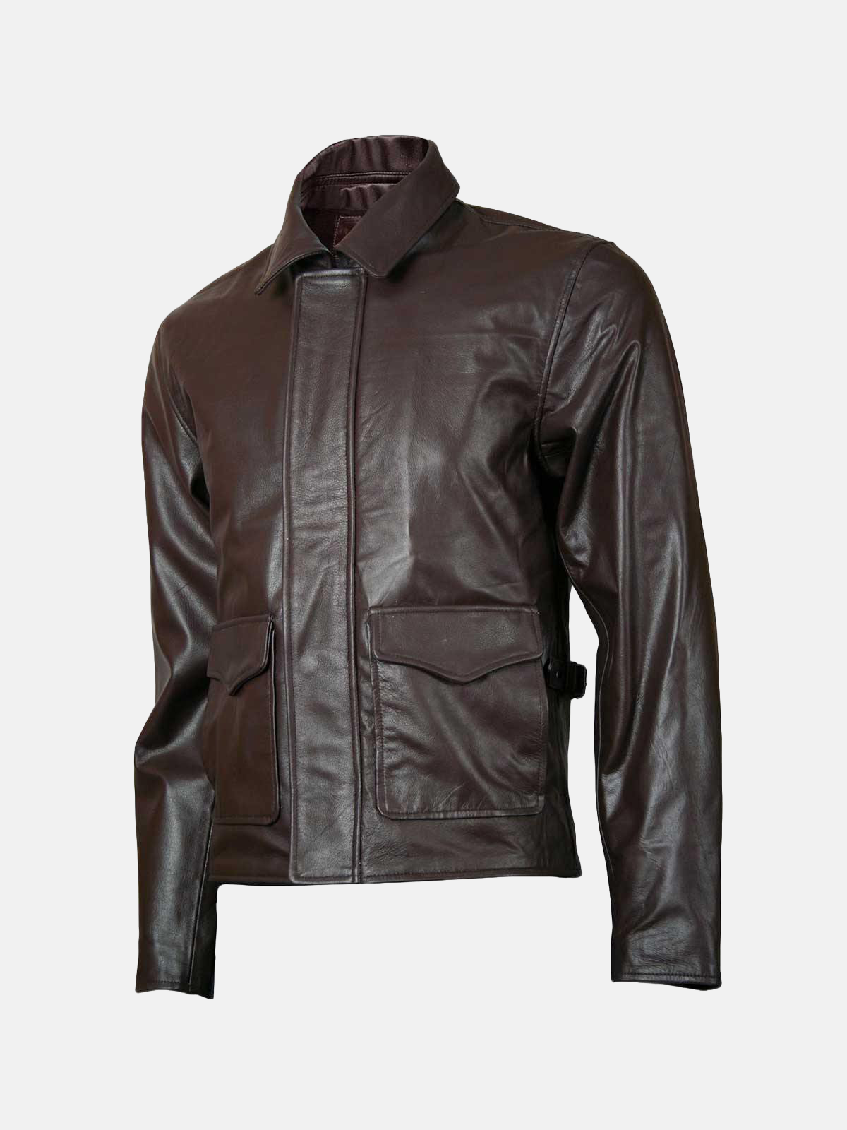 Men's Brown Leather Biker Jacket