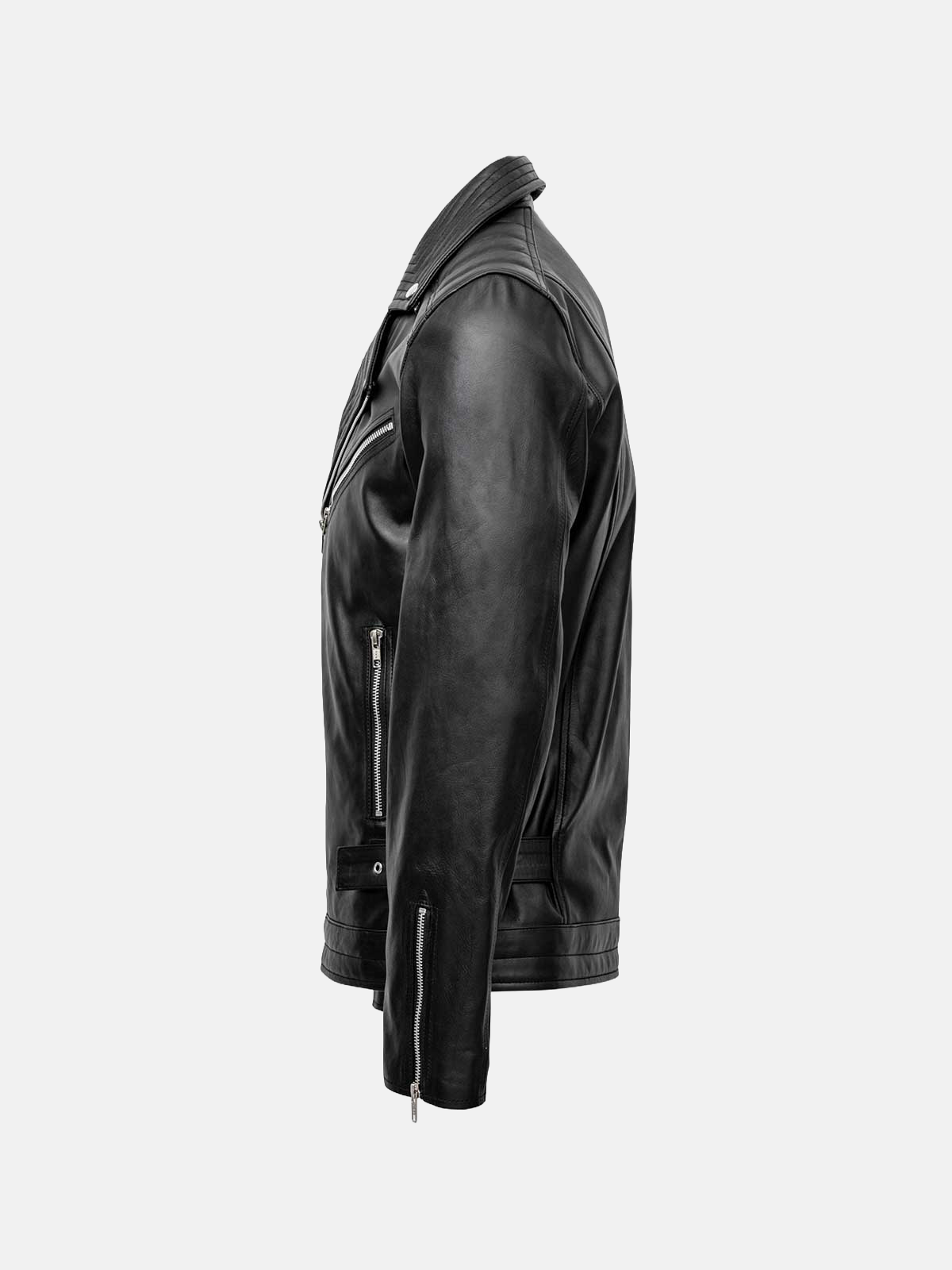 Men's Cafe Racer Quilted Biker Leather Jacket