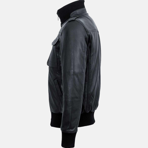 men-s-four-pocket-black-leather-bomber-jacket-2