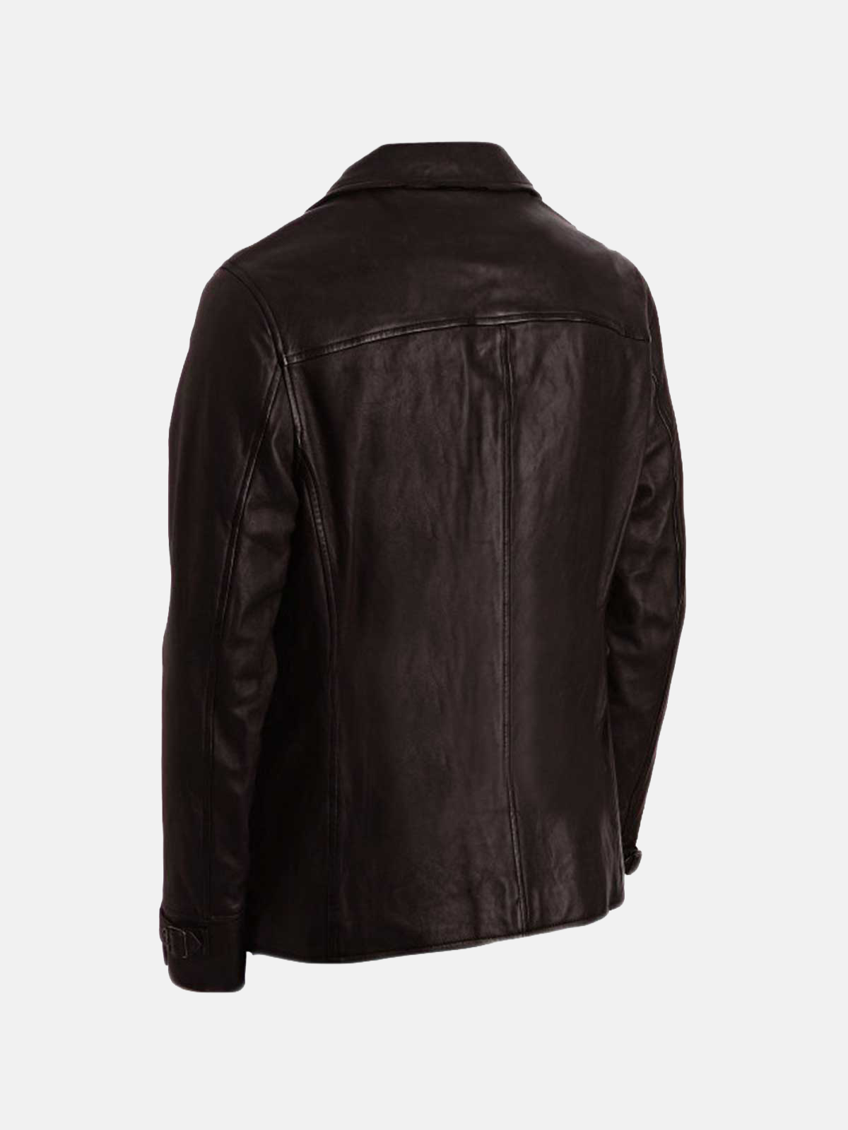 Men's 4 Button Brown Leather Blazer