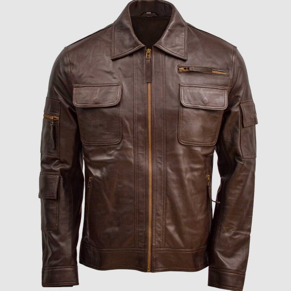 Men’s Brown Classic Biker Leather Jacket