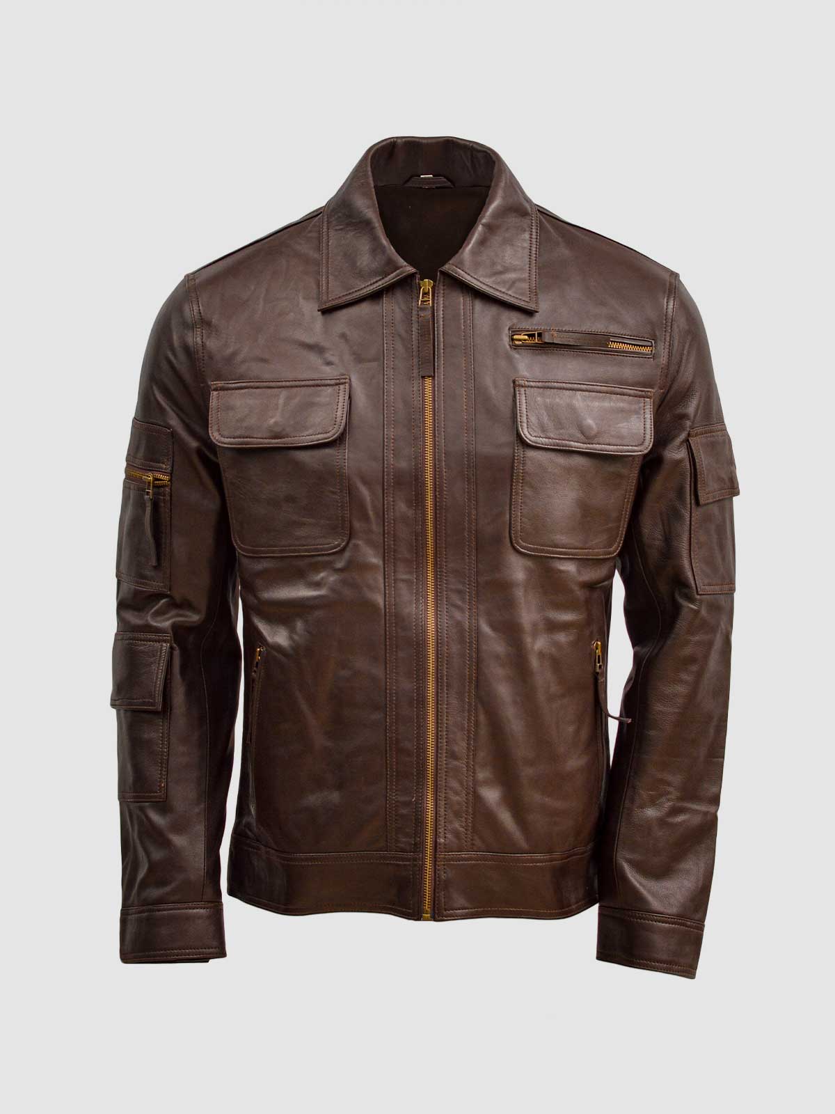 Men’s Brown Classic Biker Leather Jacket
