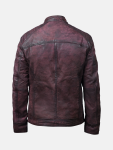 Men's Classic Burgundy Waxed Leather Jacket