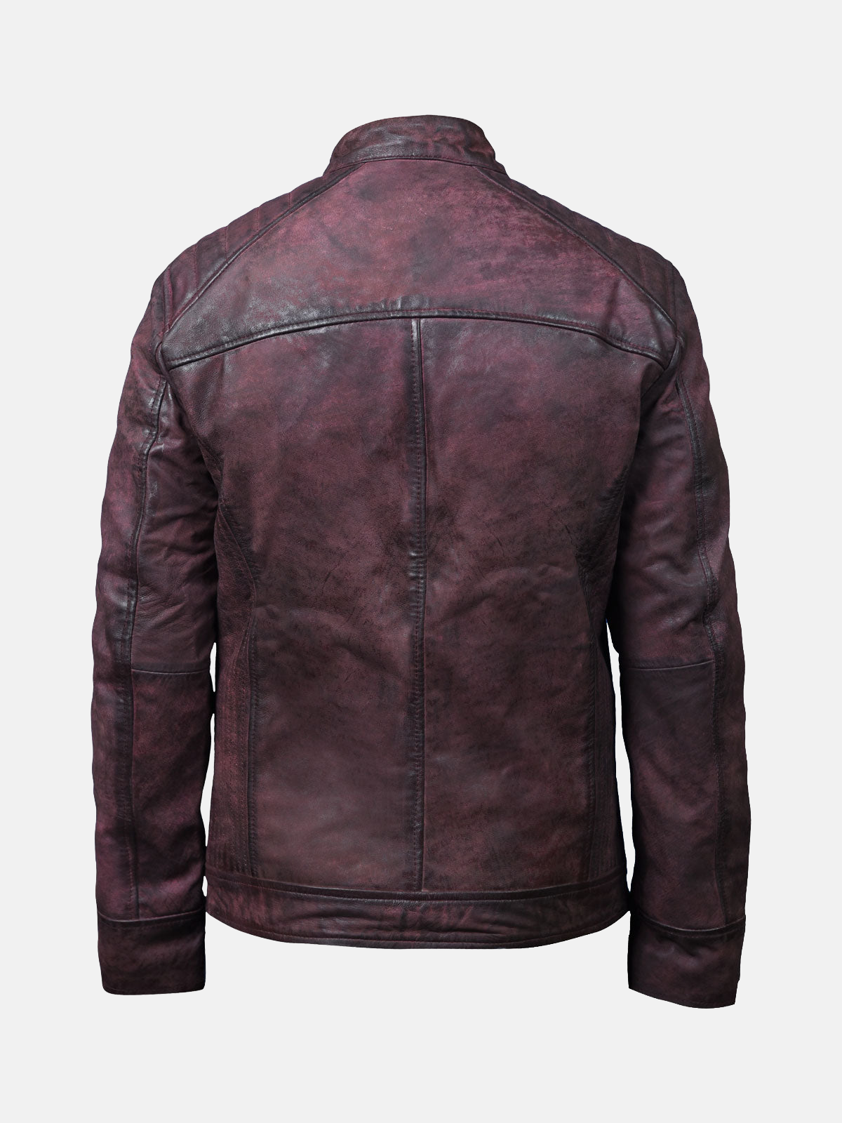 Men's Classic Burgundy Waxed Leather Jacket