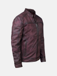 Men's Classic Burgundy Waxed Leather Jacket