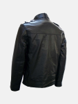 Men's Black Cropped Biker Leather Jacket