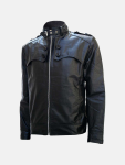 Men's Black Cropped Biker Leather Jacket
