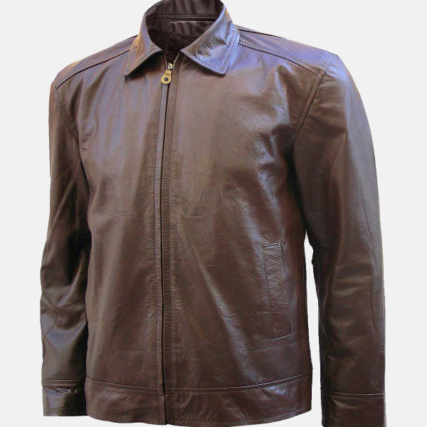Men's Brown Biker Leather Jacket
