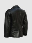 Men's 2 Button Black Leather Blazer
