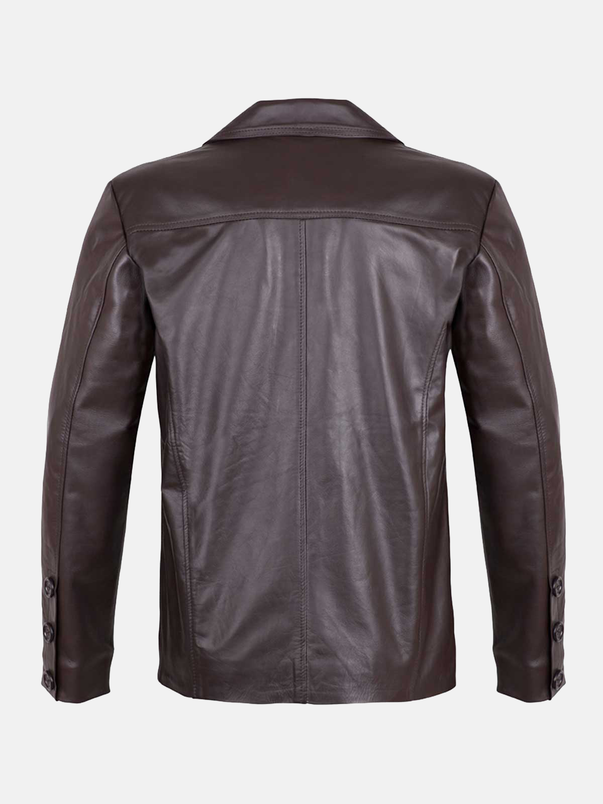 Men's 2 Button Brown Leather Blazer