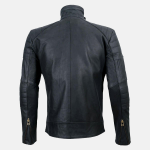 Men's Hispar Black Nubuck Moto Racer Biker Leather Jacket