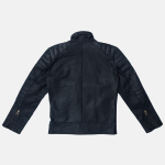 Men's Hispar Black Nubuck Moto Racer Biker Leather Jacket