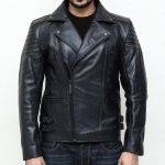 Men's Naltar Black Double Rider Biker Leather Jacket