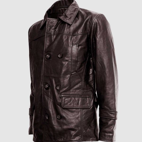 Men's Reefer Brown Leather Jacket
