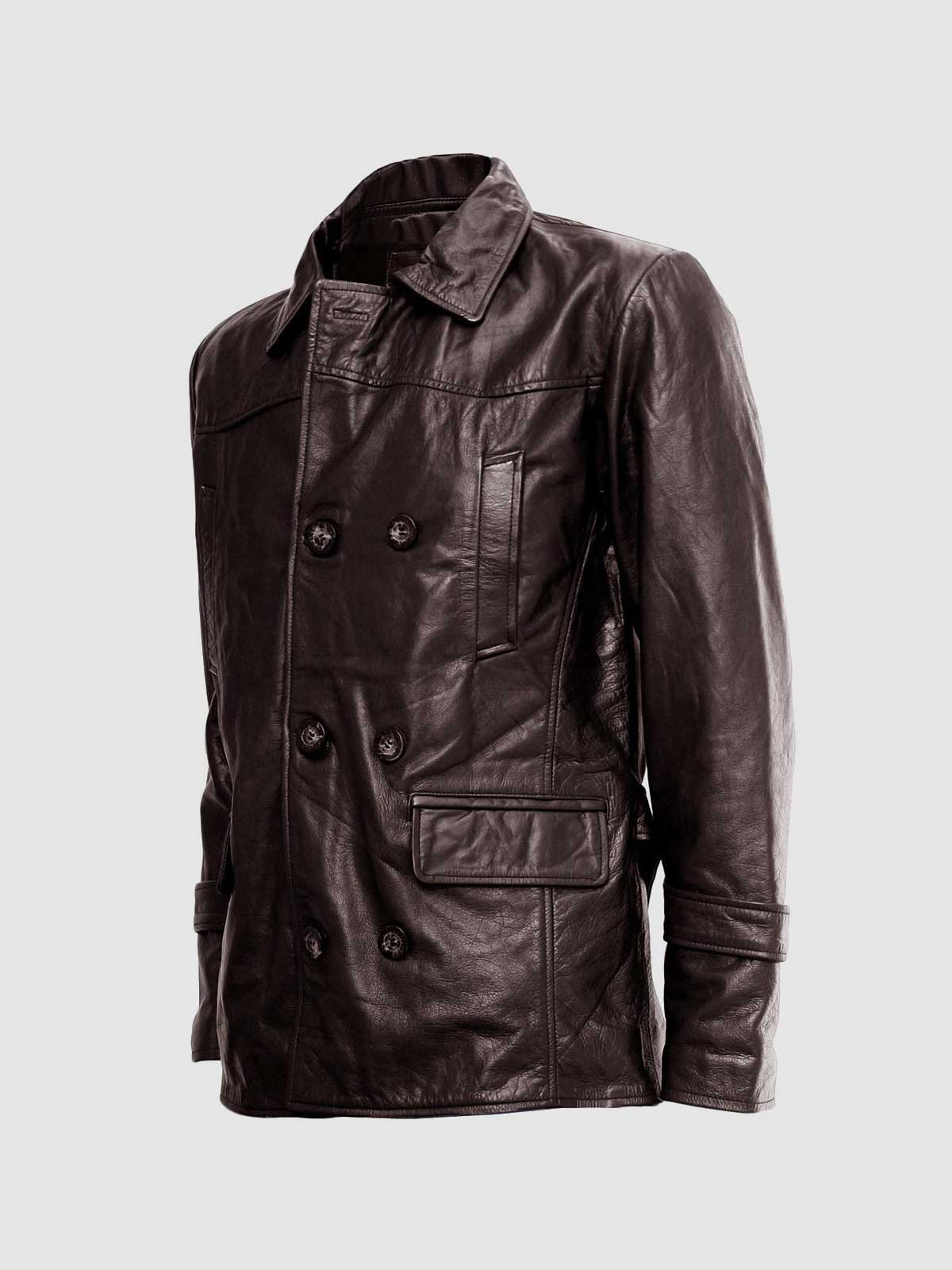 Men's Reefer Brown Leather Jacket