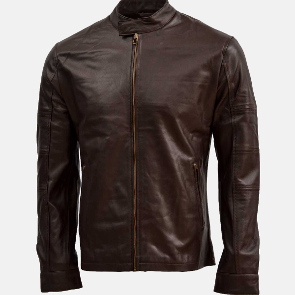 Men's Brown Sheep Leather Biker Jacket