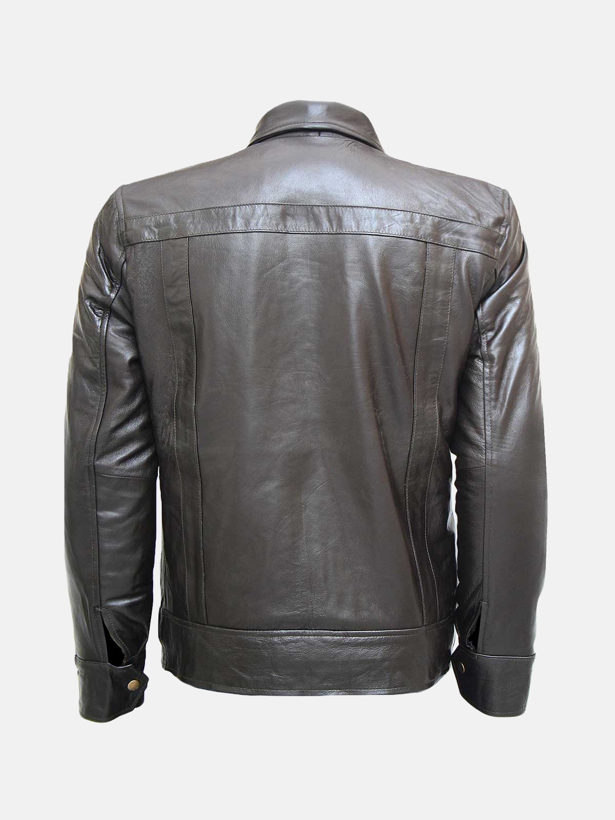 Men's Classic Zipper Brown Leather Jacket