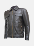 Men's Classic Zipper Brown Leather Jacket