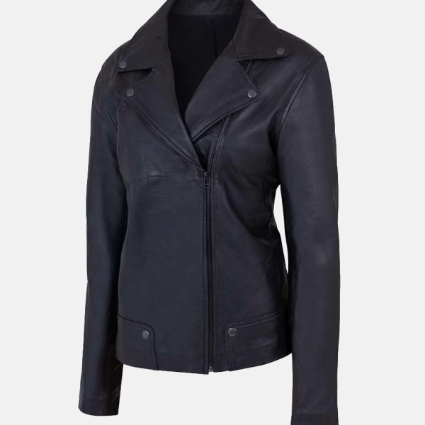 Women's Classic Black Leather Biker Jacket