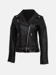 Women's Padded Biker Leather Jacket