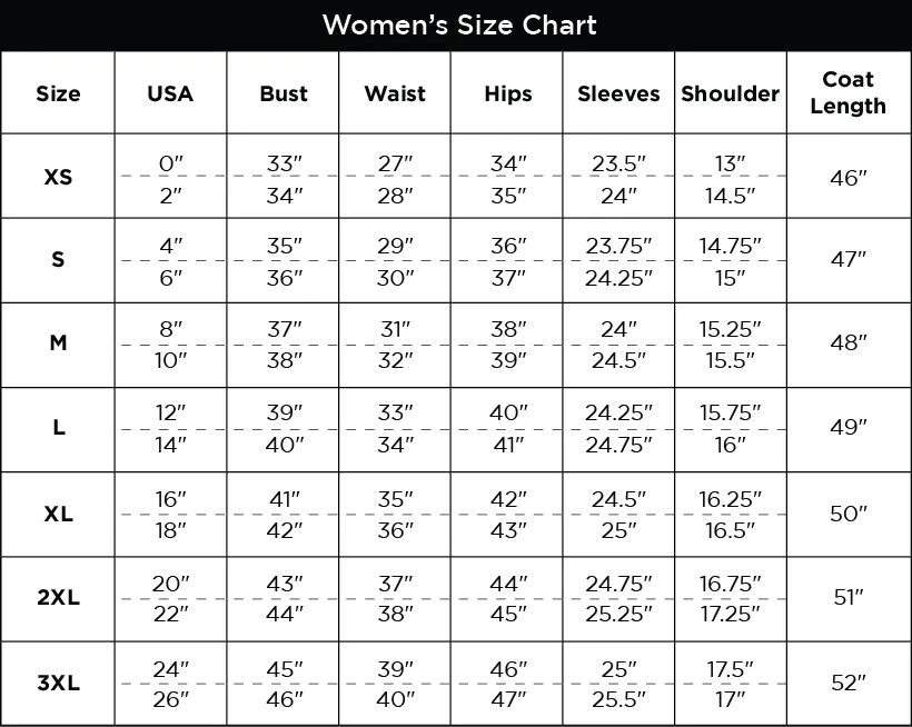 Women Size Chart