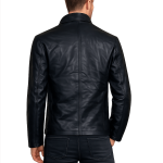 Men's Black Leather Racer Jacket