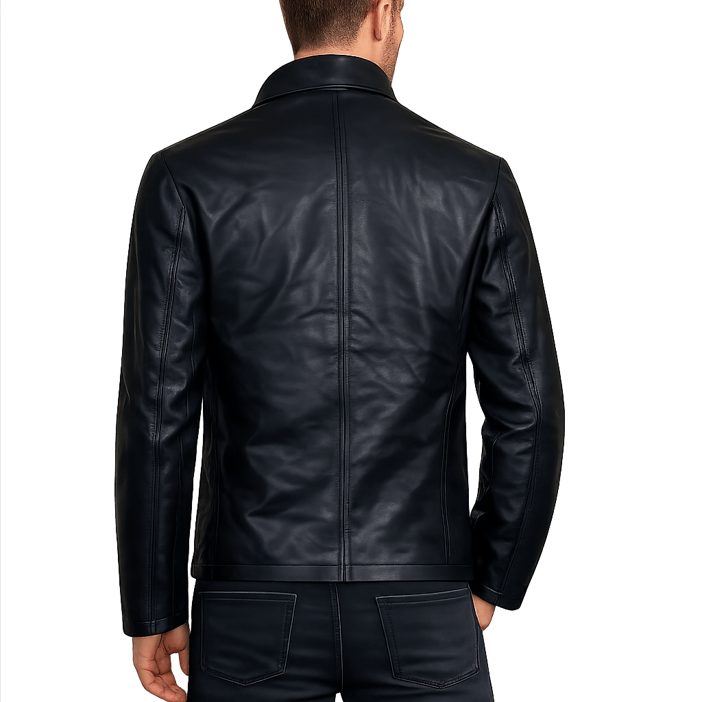 Men's Black Leather Racer Jacket