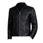 Men's Black Leather Racer Jacket